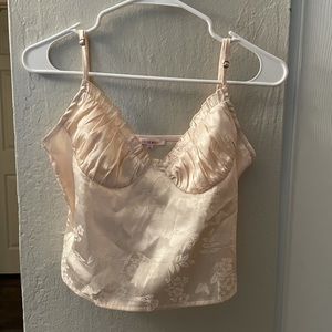 Pacsun satin blush crop top